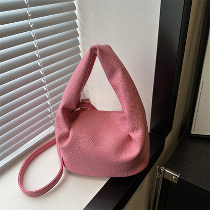 Fashionable Solid Color Shoulder Bag