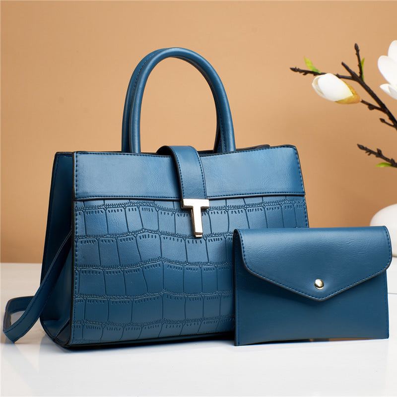 Women'S Fashion Embossed Crocodile Print Handbag Set