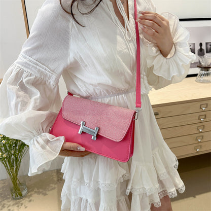 Women Fashion Flap H Lock Crossbody Bag