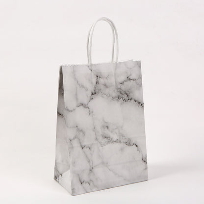Sac d'emballage cadeau portable créatif en papier kraft série marbre 