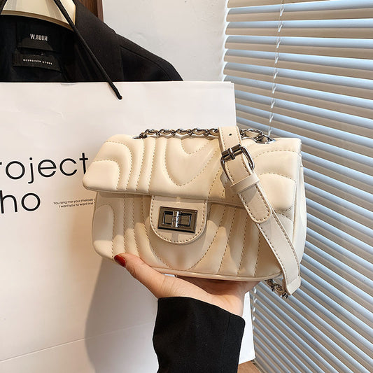 Sac à bandoulière carré brodé de couleur unie tendance 