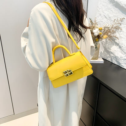 Simple Solid Color Flip Square Shoulder Bag