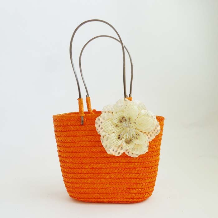 Women Fashion 5 Colors Floral Straw Bag Handbag