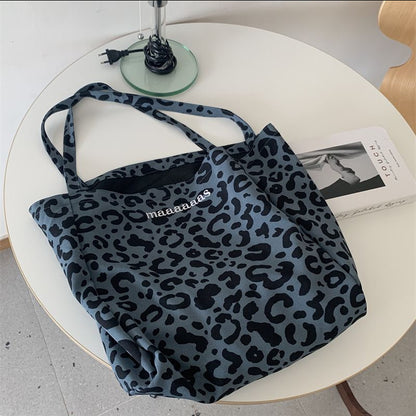 Women Leopard Print Large Capacity Tote Shopping Bag