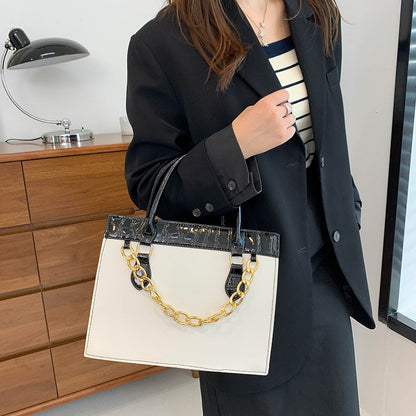 Women Fashion Casual Large Capacity Square Chain Handbag