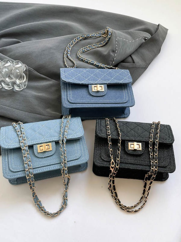 Sac bandoulière en denim simple et tendance 