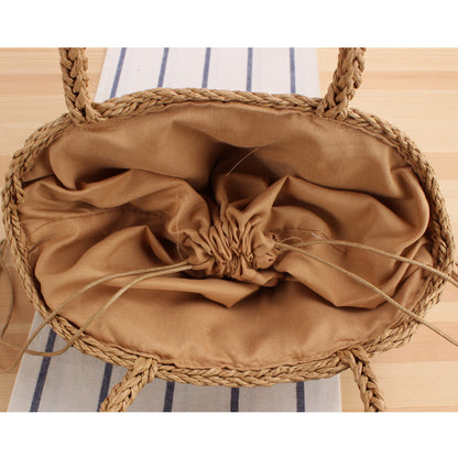 Sac à main tissé en paille pour femme, style Mori, simple, idéal pour les vacances 