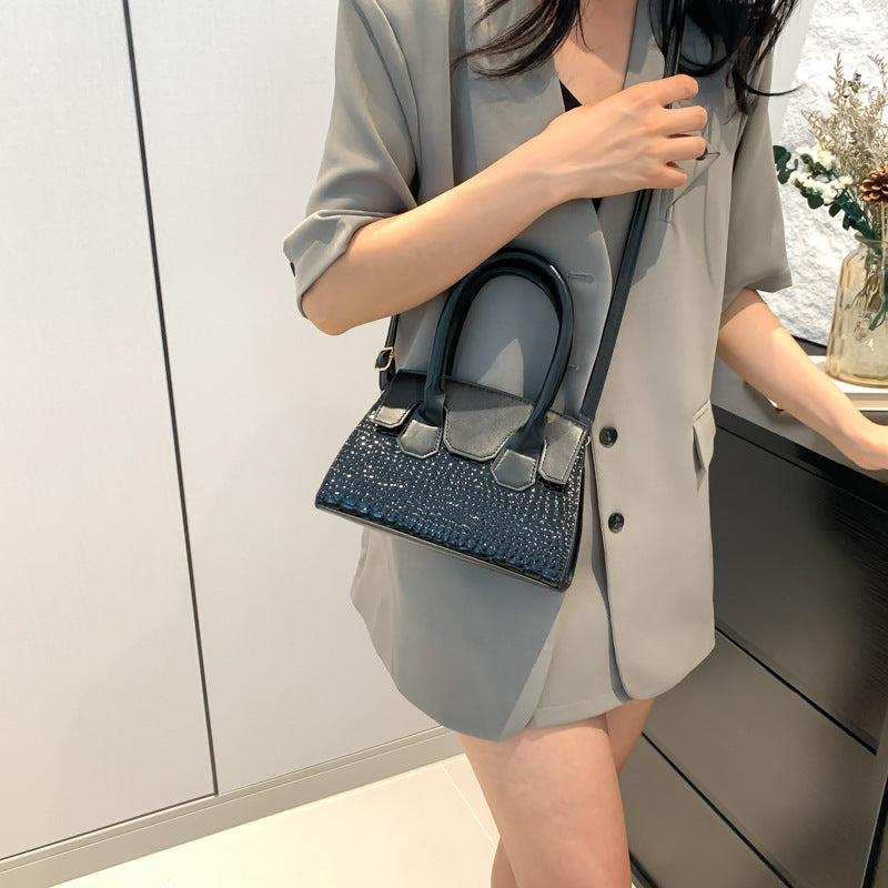 Sac à bandoulière tendance à motif pierre de couleur unie 