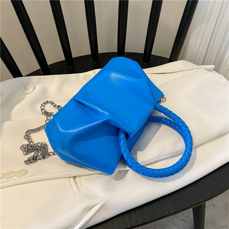 Design Bag Women'S Spring Solid Color Portable Pleated Popular Mini Bag