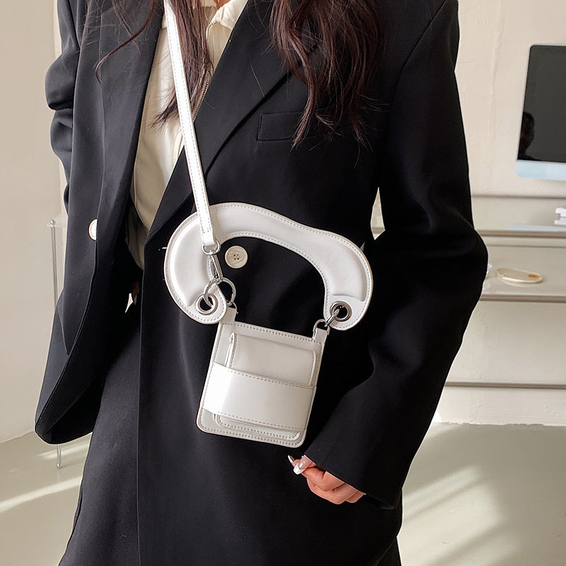 Women Creative Exaggerated Geometric Shapes Solid Color Pu Handle Mini Bag