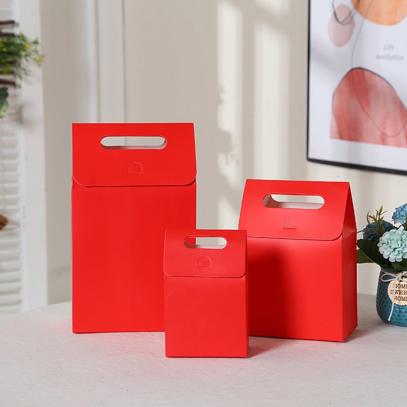 Sac d'emballage cadeau en papier kraft de couleur unie simple 