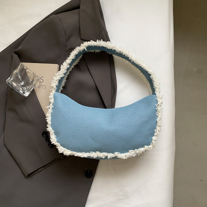 Sac à bandoulière en toile et peluche tendance et créatif 