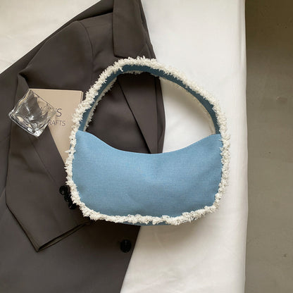 Sac à bandoulière en toile et peluche tendance et créatif 