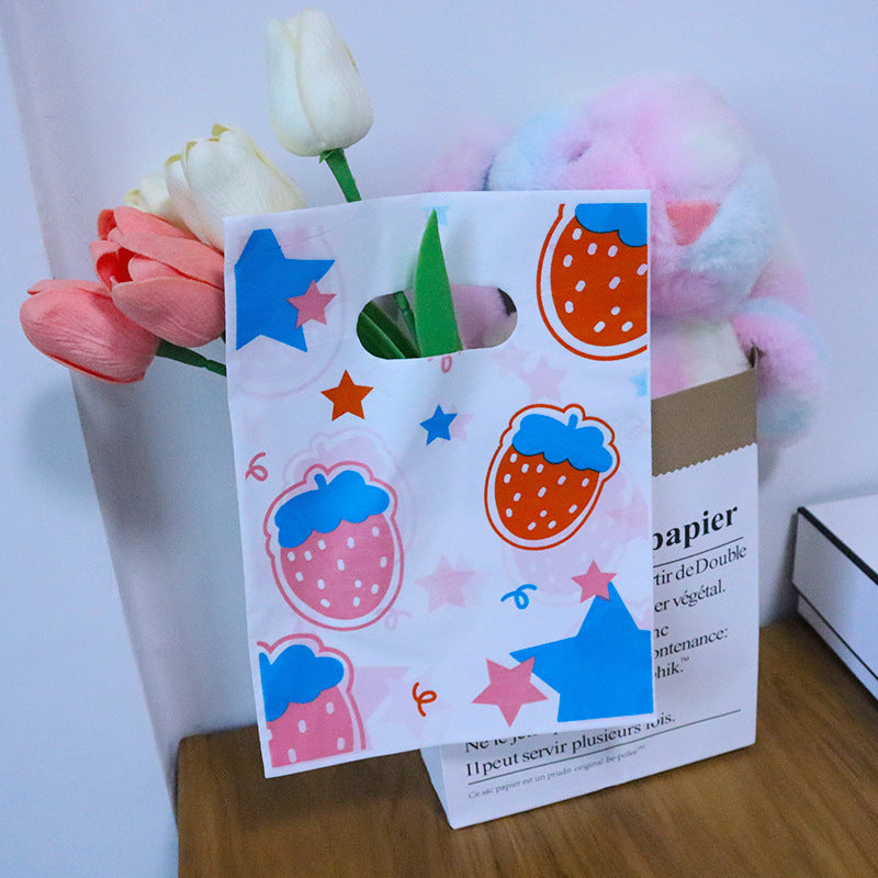 Lot de 100 sacs en plastique pour emballage cadeau, imprimés tendance 