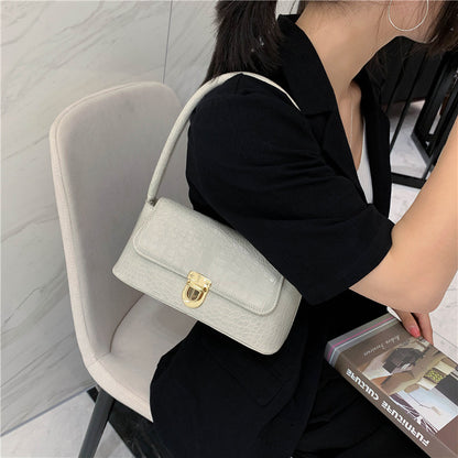 Women Fashion Flap Buckle Design PU Underarm Bag