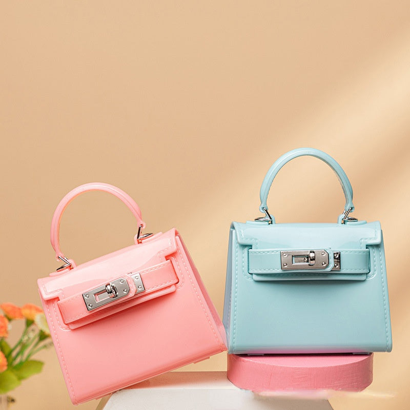 Sac à bandoulière en PU de couleur unie avec mini boucle pour femme 