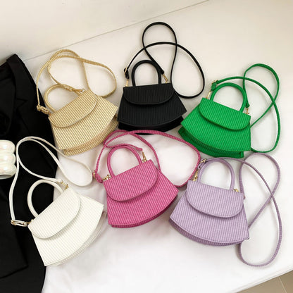 Sac à bandoulière incurvé de couleur unie pour femme 