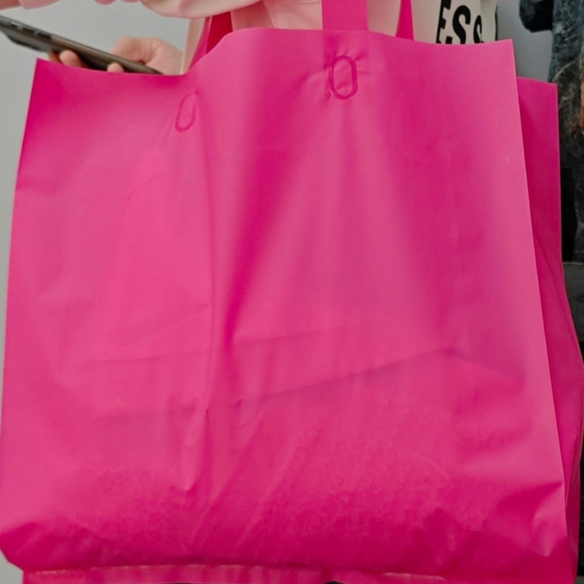 Sac fourre-tout en plastique givré multicolore simple pour cadeau de courses