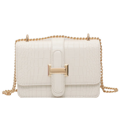 Petit sac à bandoulière carré à chaîne de couleur unie pour femme 