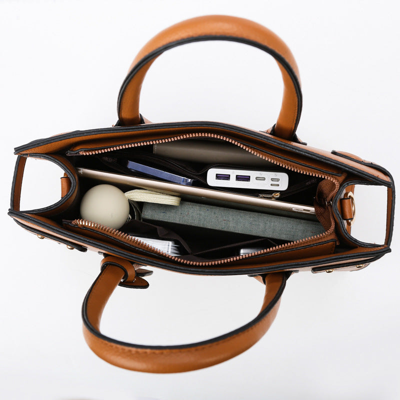 Women Fashion Casual Simple Solid Color 3-Piece Set Handbags