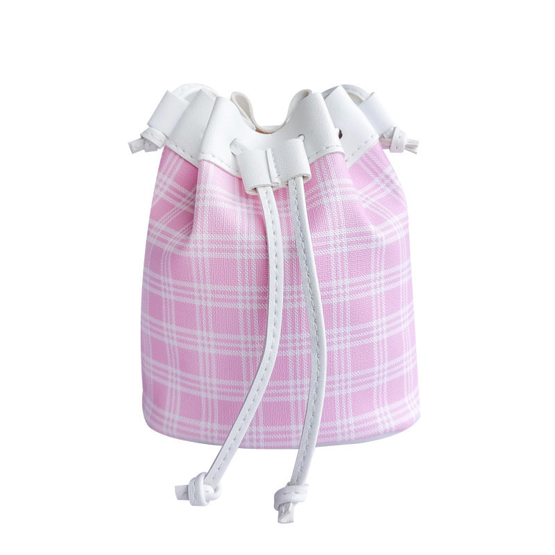 Sac seau à carreaux tendance pour femme 