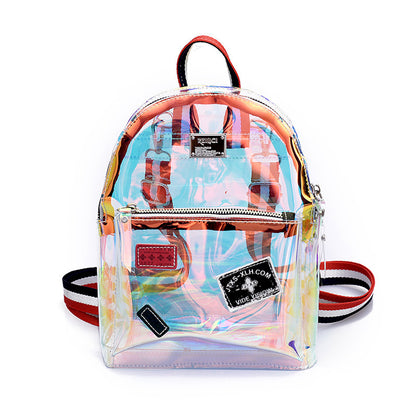 Women Creative Laser Jelly Clear Backpack Crossbody Handle Bag