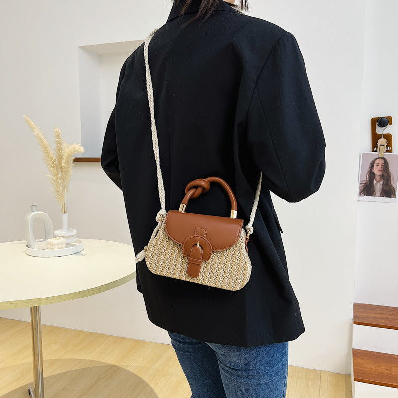 Sac à bandoulière en corde de coton tressée pour femme, tendance été 