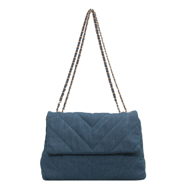 Simple And Stylish Large Capacity Denim Shoulder Bag