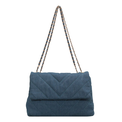 Simple And Stylish Large Capacity Denim Shoulder Bag