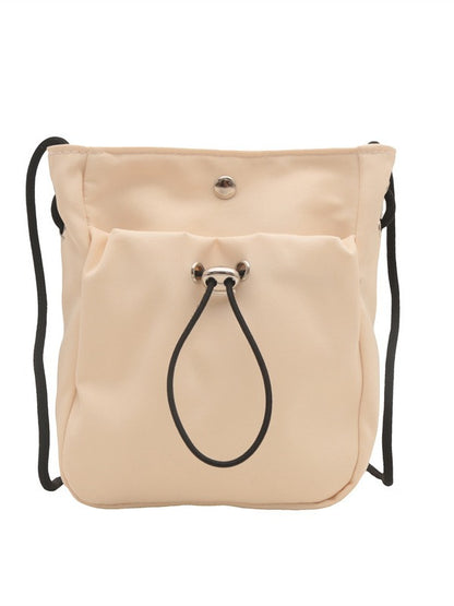 Simple Drawstring Canvas Mini Crossbody Bag
