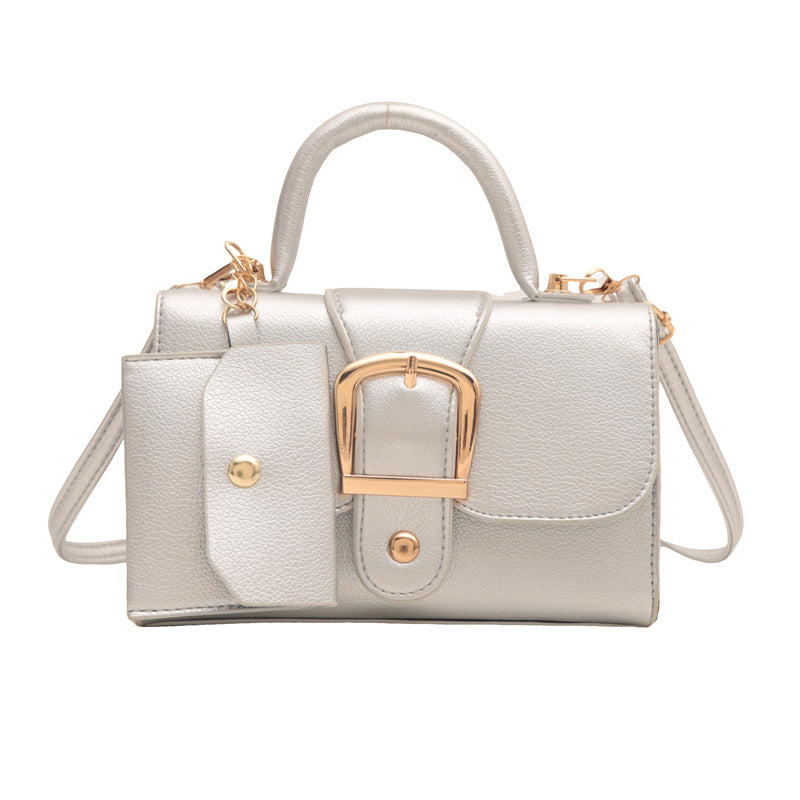 Fashion Solid Color Flip Square Shoulder Bag