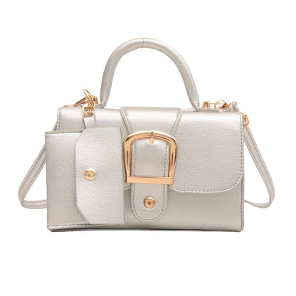 Fashion Solid Color Flip Square Shoulder Bag