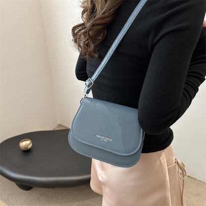 Women Fashion Casual Solid Color Square Flap PU Crossbody Bag