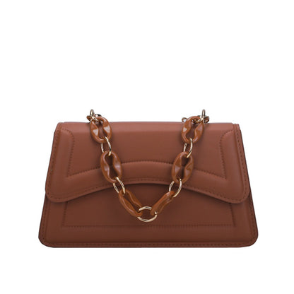 Fashion Solid Color Wide Shoulder Strap Square Shoulder Bag