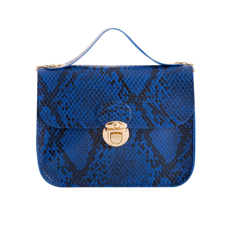 Women Fashion Snake Pattern Vintage Messenger Mini Bag