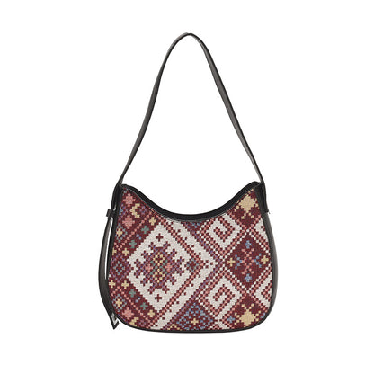 Women Fashion Casual Large Capacity Geometric Printed Shoulder Bag