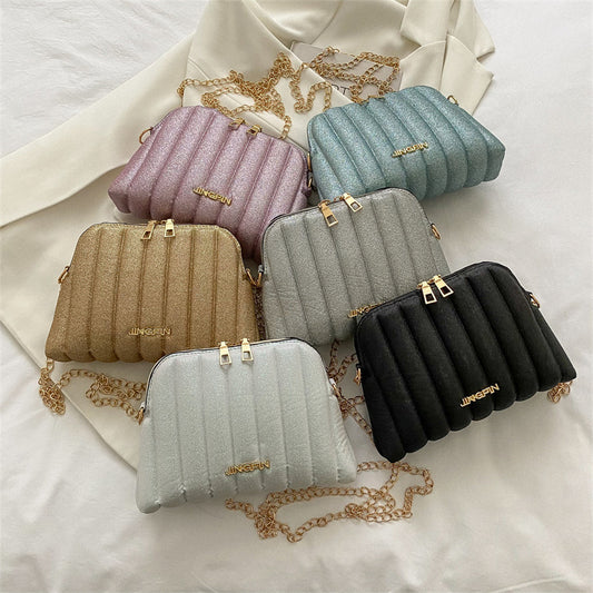 Sac bandoulière tendance à chaîne pailletée 