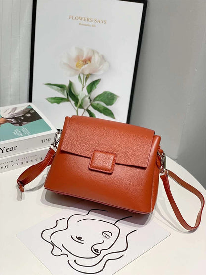 Sac messager en cuir pour femme, petit sac carré simple et décontracté 