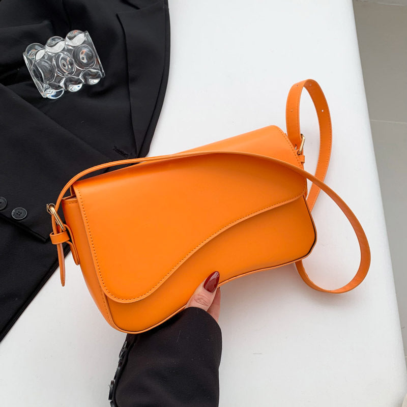 Sac à bandoulière carré à rabat en PU pour femme, couleur unie, tendance 