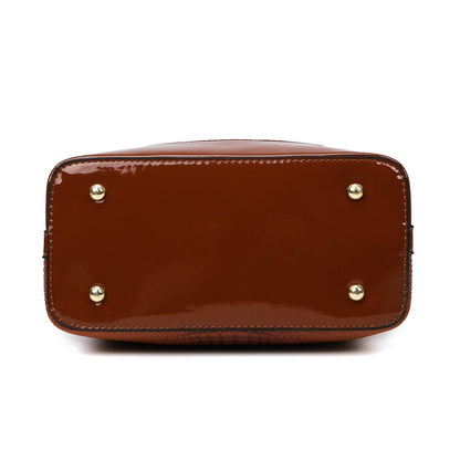 Sac à main décontracté simple à motif crocodile pour femme, couleur unie 