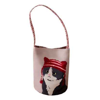 Sac à bandoulière imprimé chat mignon 