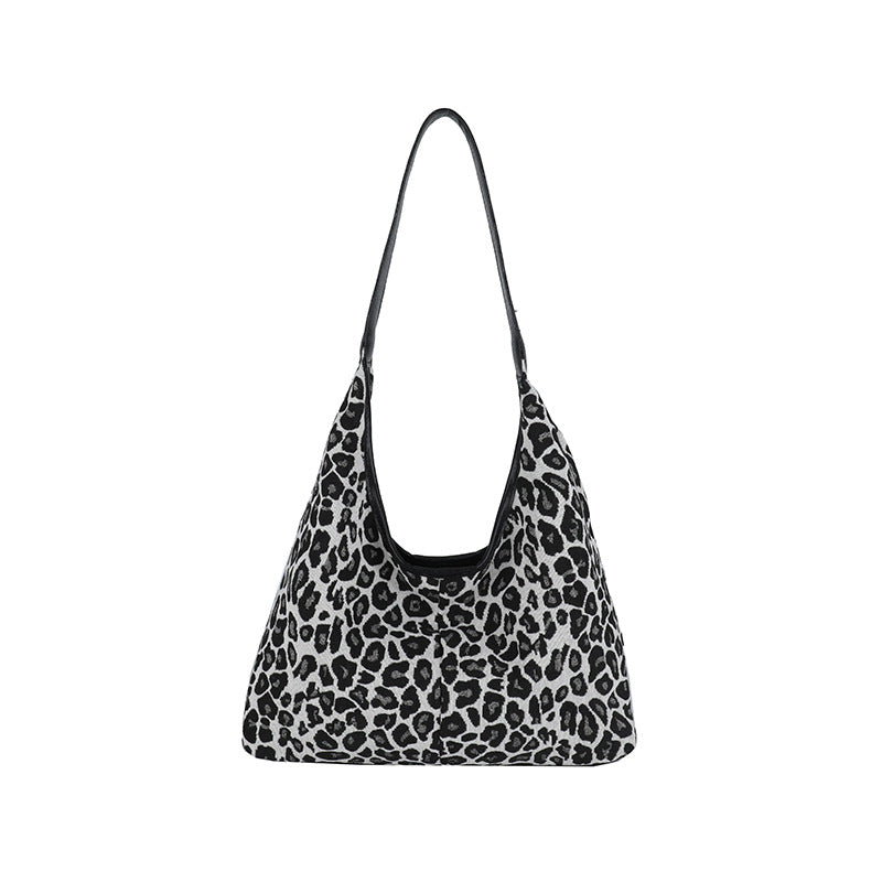 Autumn And Winter Women Fashion Casual Leopard Large Capacity Shoulder Bag