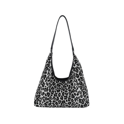 Autumn And Winter Women Fashion Casual Leopard Large Capacity Shoulder Bag