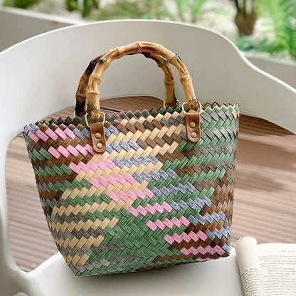 Vintage Large Capacity Woven Bag Handbag