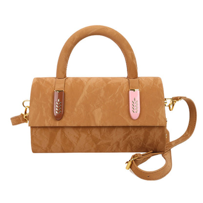 Women Fashion Casual Solid Color Pu Rectangular Shoulder Bag