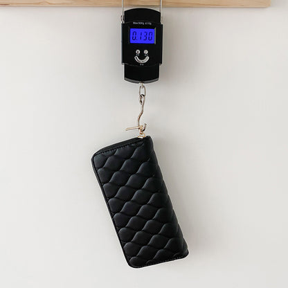 Women Fashion Diamond Indentation Long Coin Purse