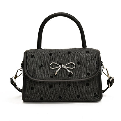 Women Fashion Elegant Bowknot Dot Magnetic Buckle Crossbody Bag