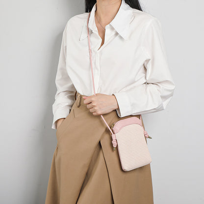 Women Sweet Cute Mini Vertical Zipper Crossbody Bag