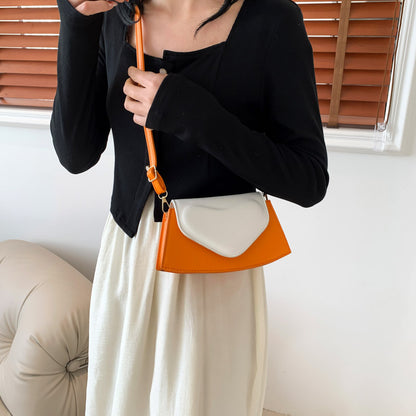 Sac à bandoulière irrégulier en forme de cœur à contraste de couleurs simple