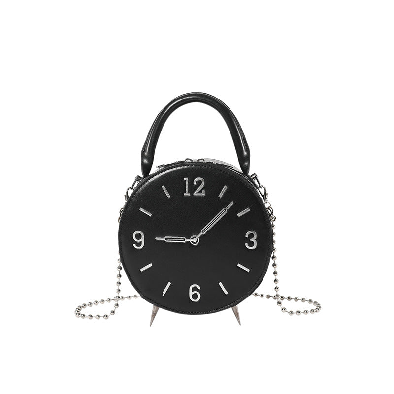 Creative Fashion Round Clock Shoulder Bag